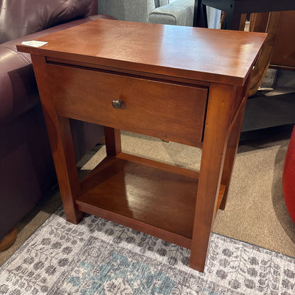 One Drawer Cherry Wood Side Table