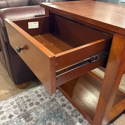 One Drawer Cherry Wood Side Table