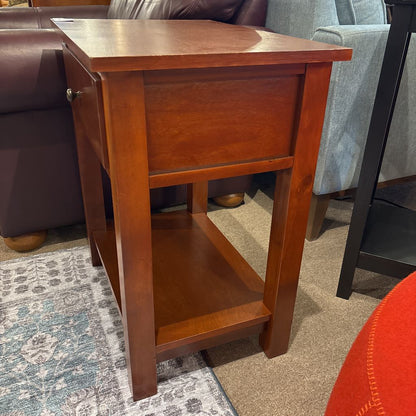 One Drawer Cherry Wood Side Table