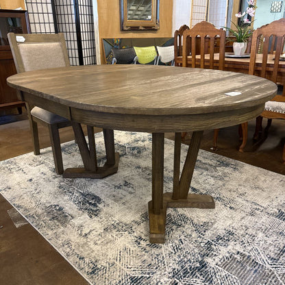 Rustic Style Round Dining Table W/Leaf And 2 Chairs