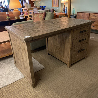 Rustic Style Three Drawer Desk (AS IS)