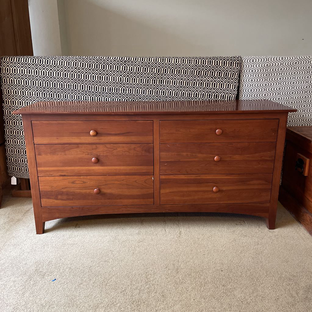 Ethan Allen Cherry Wood 6 Drawer Lowboy