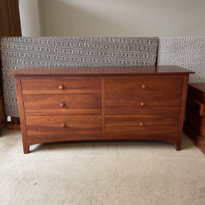 Ethan Allen Cherry Wood 6 Drawer Lowboy