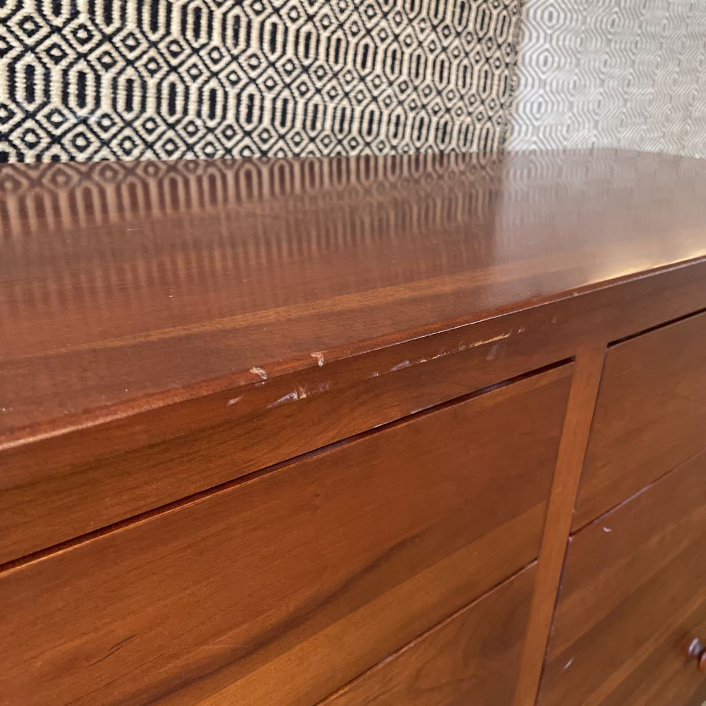 Ethan Allen Cherry Wood 6 Drawer Lowboy