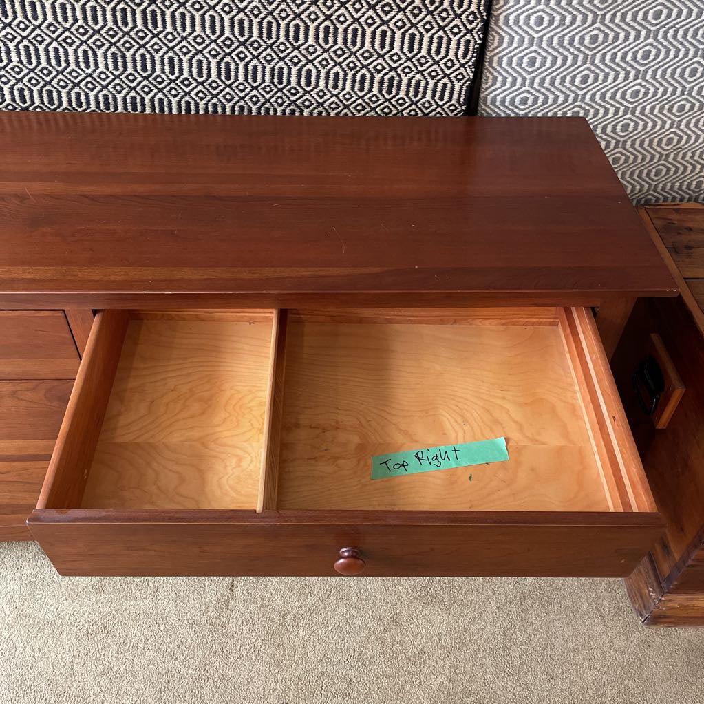 Ethan Allen Cherry Wood 6 Drawer Lowboy