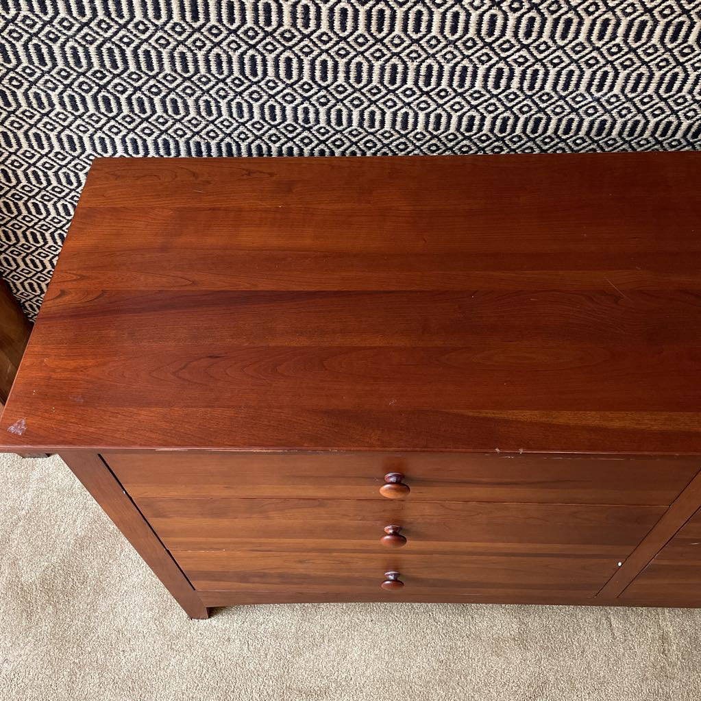 Ethan Allen Cherry Wood 6 Drawer Lowboy
