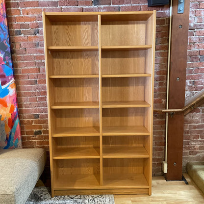 Oak Double Wide Danish Made Bookshelf
