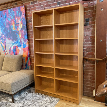 Oak Double Wide Danish Made Bookshelf