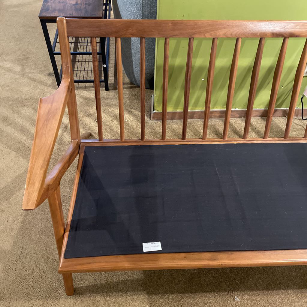 MC Style Wood Frame Charcoal Fabric Loveseat