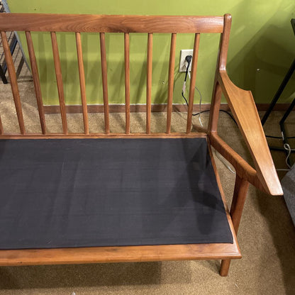 MC Style Wood Frame Charcoal Fabric Loveseat