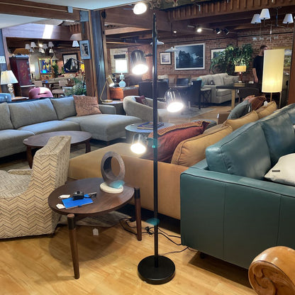 3 Light Glossy Black Floor Lamp LAMPS