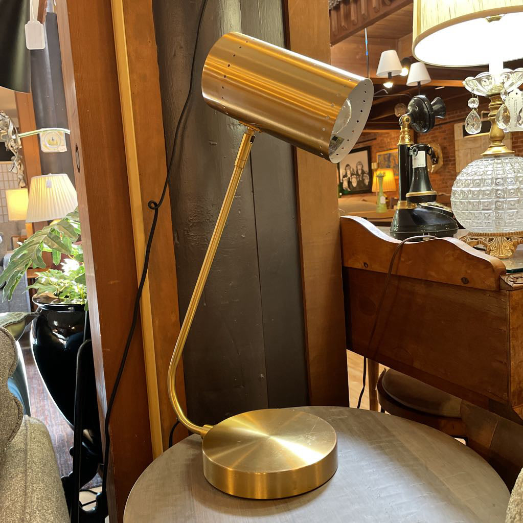 Matte Gold Angled Cylinder Desk Lamp