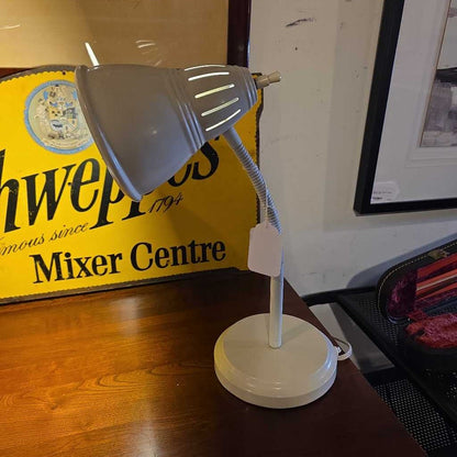 White Industrial Bendy Neck Desk Lamp