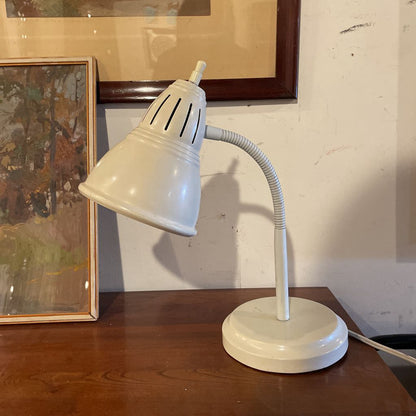 White Industrial Bendy Neck Desk Lamp