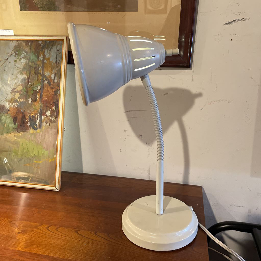 White Industrial Bendy Neck Desk Lamp