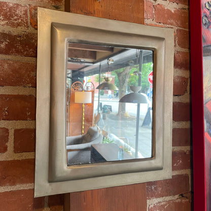 Grey Matte Metal Frame Small Mirror