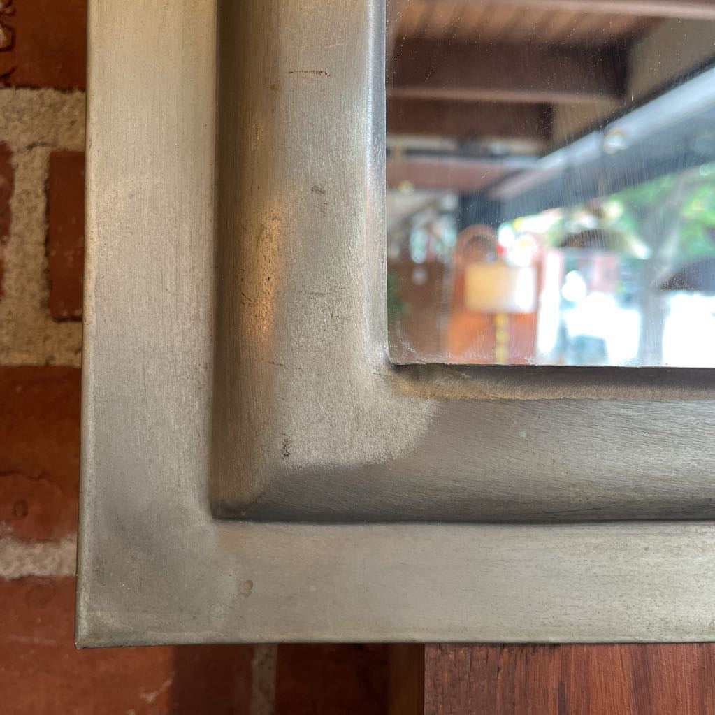 Grey Matte Metal Frame Small Mirror