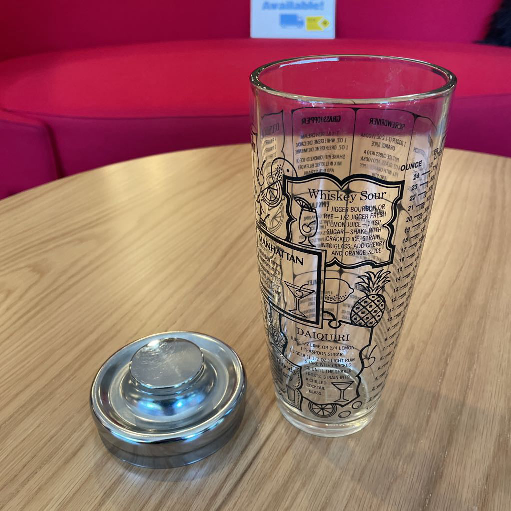Glass Cocktail Shaker with Metal Lid