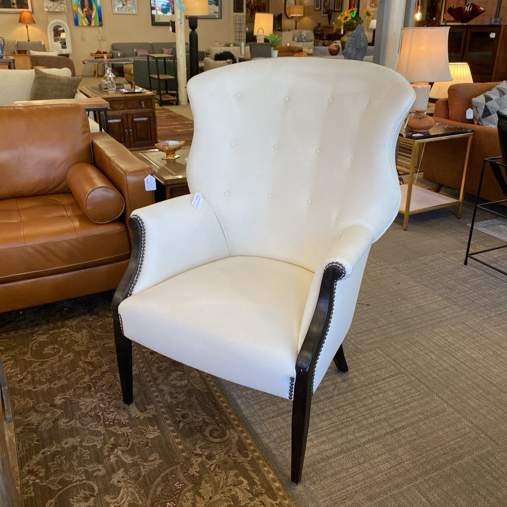 RESTORATION HARDWARE White Wing Back Nail Head Accent Chair U ACCENT CHAIRS