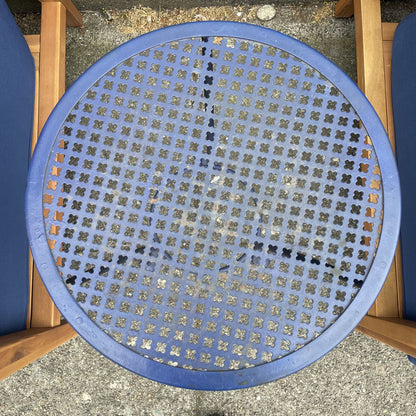 Round Blue Small Outdoor Table
