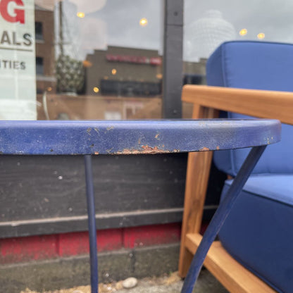 Round Blue Small Outdoor Table