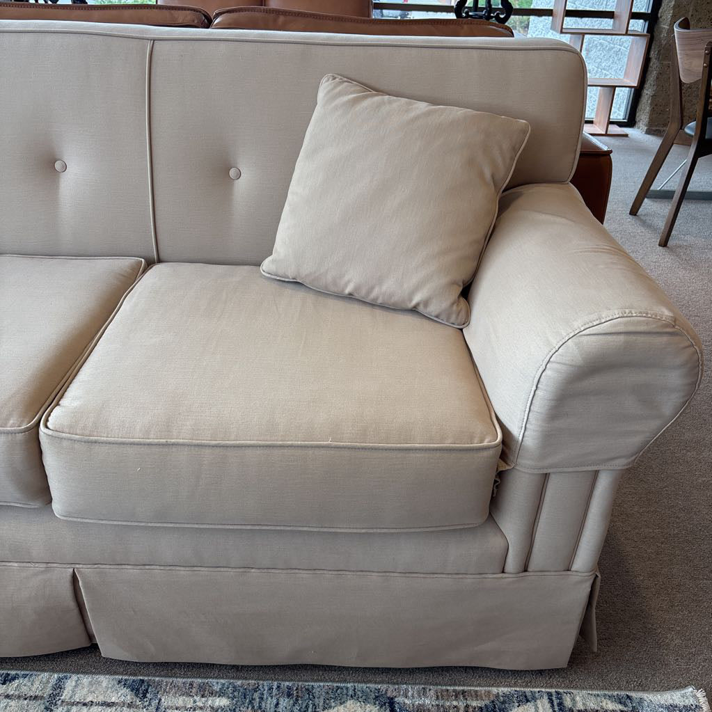 Traditional Style Cream 3 Seat Rolled Arm Sofa U SOFAS