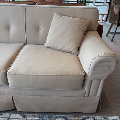 Traditional Style Cream 3 Seat Rolled Arm Sofa U SOFAS