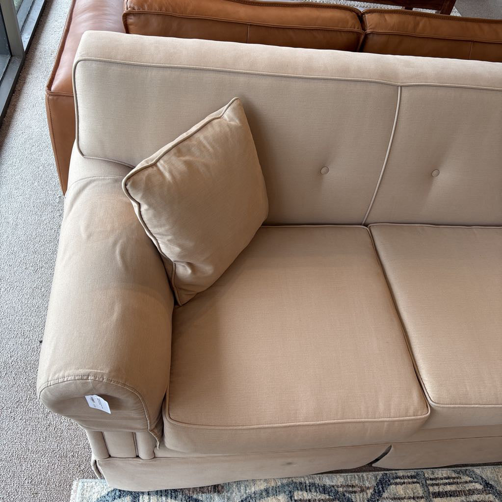 Traditional Style Cream 3 Seat Rolled Arm Sofa U SOFAS