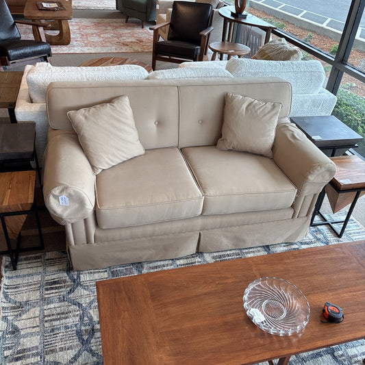 Traditional Style Cream 2 Seat Rolled Arm Loveseat U LOVESEATS
