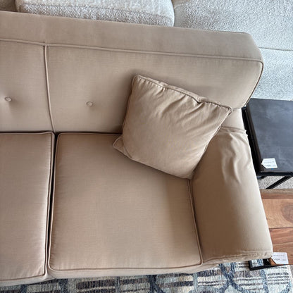 Traditional Style Cream 2 Seat Rolled Arm Loveseat