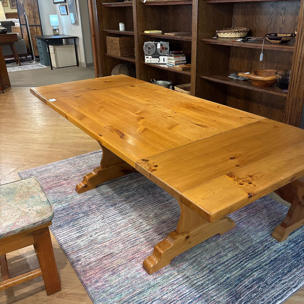 Amish Heritage Pine Expanding Dining Table w/ 2 Leafs, Dining Chair (SET OF 4), & Bench