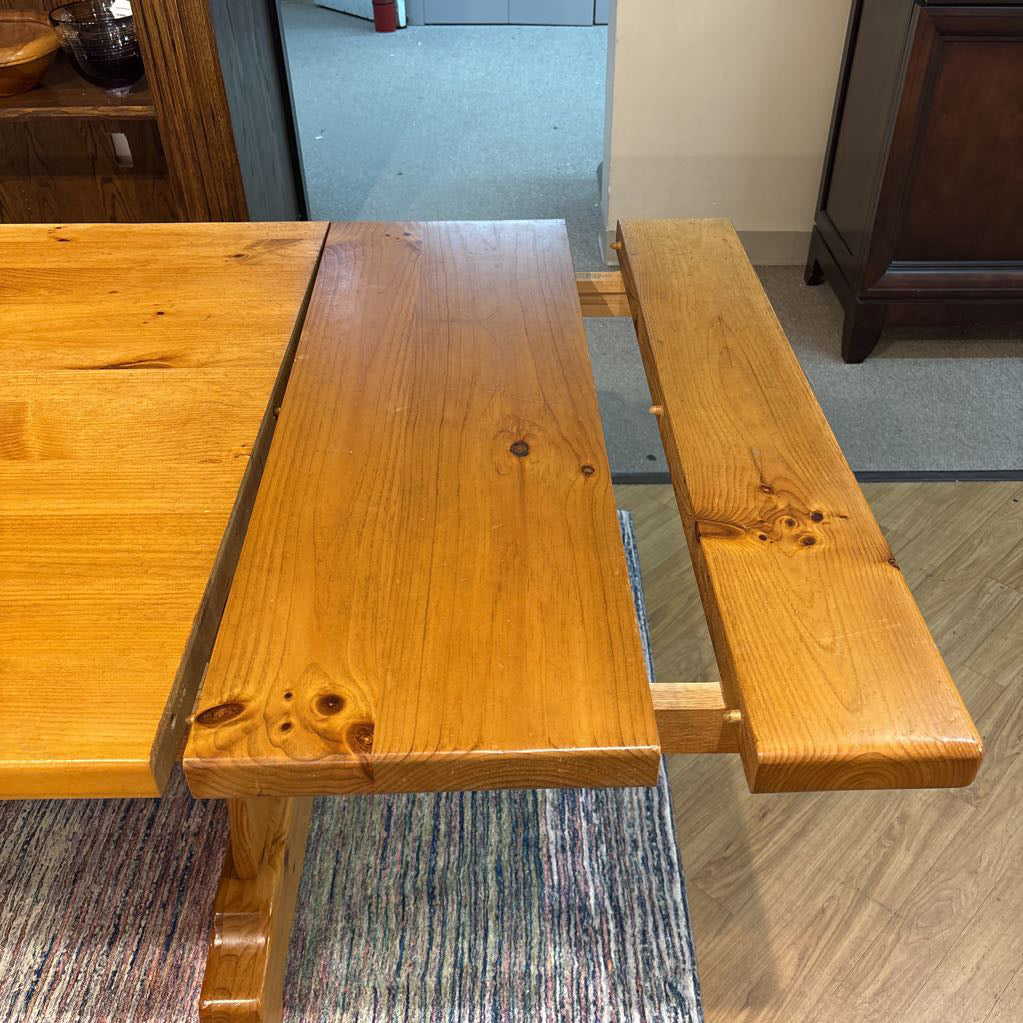 Amish Heritage Pine Expanding Dining Table w/ 2 Leafs, Dining Chair (SET OF 4), & Bench
