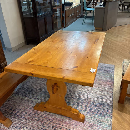 Amish Heritage Pine Expanding Dining Table w/ 2 Leafs, Dining Chair (SET OF 4), & Bench