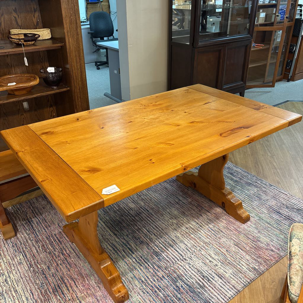 Amish Heritage Pine Expanding Dining Table w/ 2 Leafs, Dining Chair (SET OF 4), & Bench