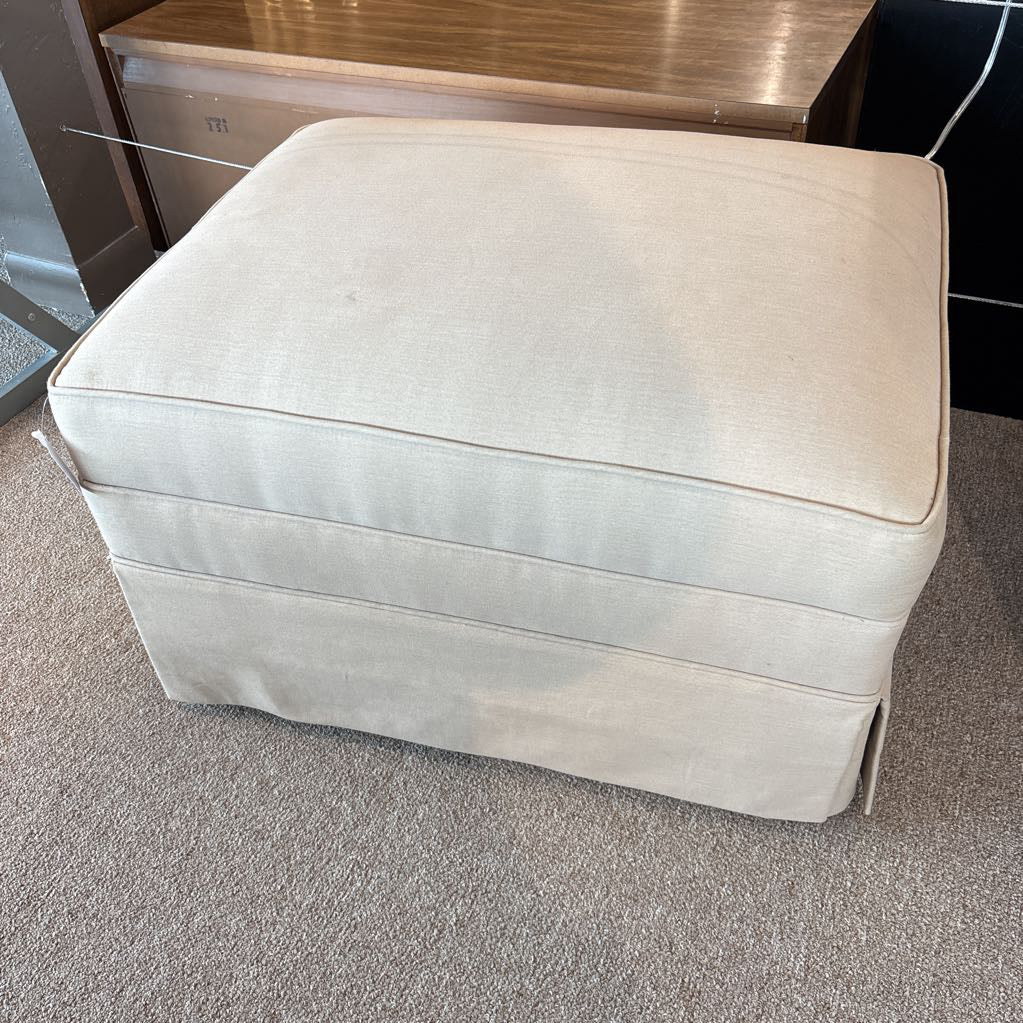 Traditional Cream Skirted Ottoman
