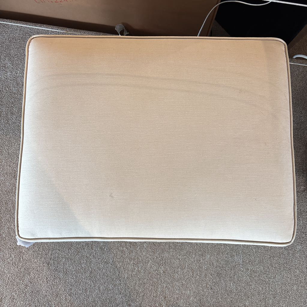 Traditional Cream Skirted Ottoman