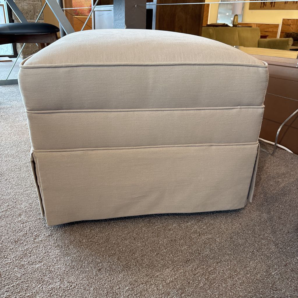 Traditional Cream Skirted Ottoman