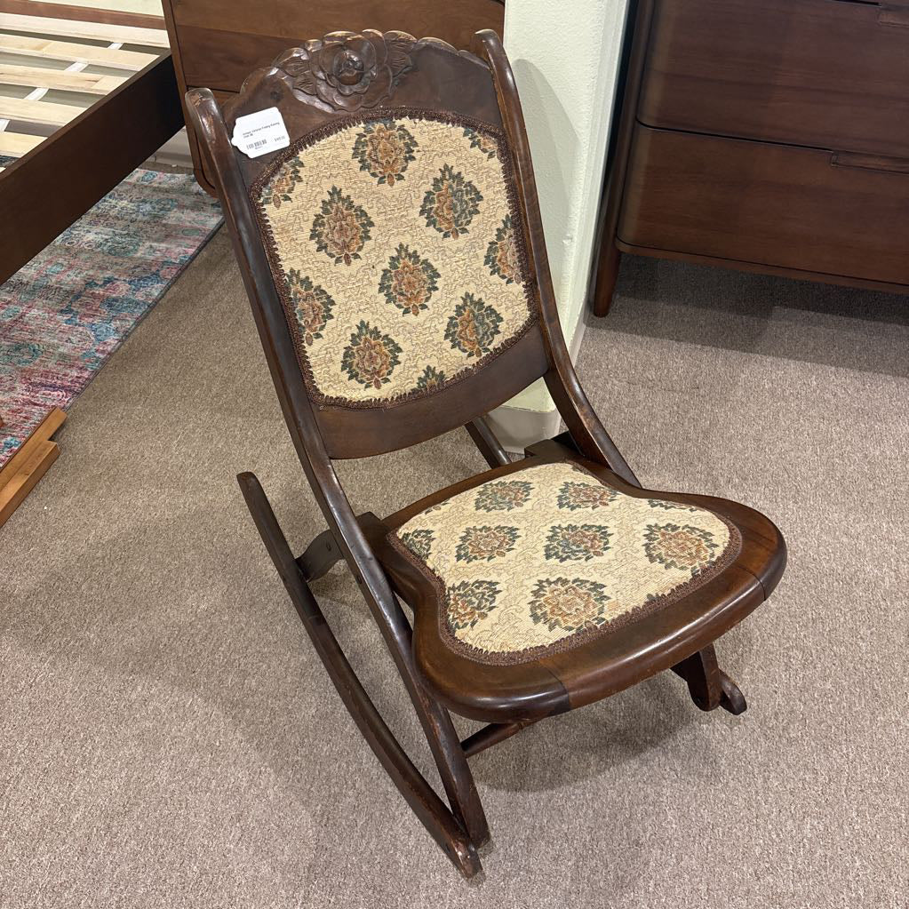Antique Victorian Folding Rocking Chair