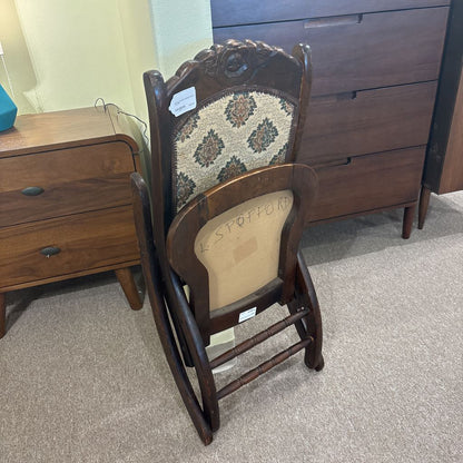 Antique Victorian Folding Rocking Chair