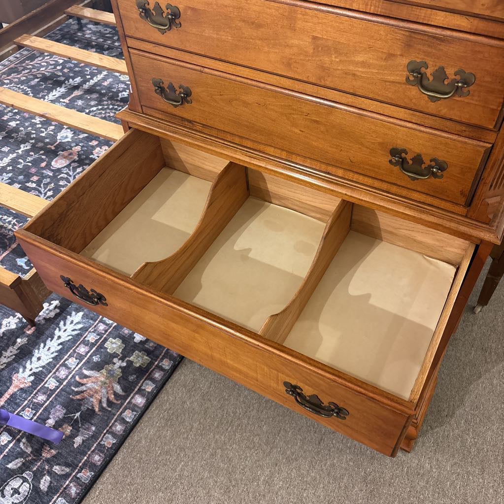 Vintage Solid Hard Rock Maple Chest of Drawers