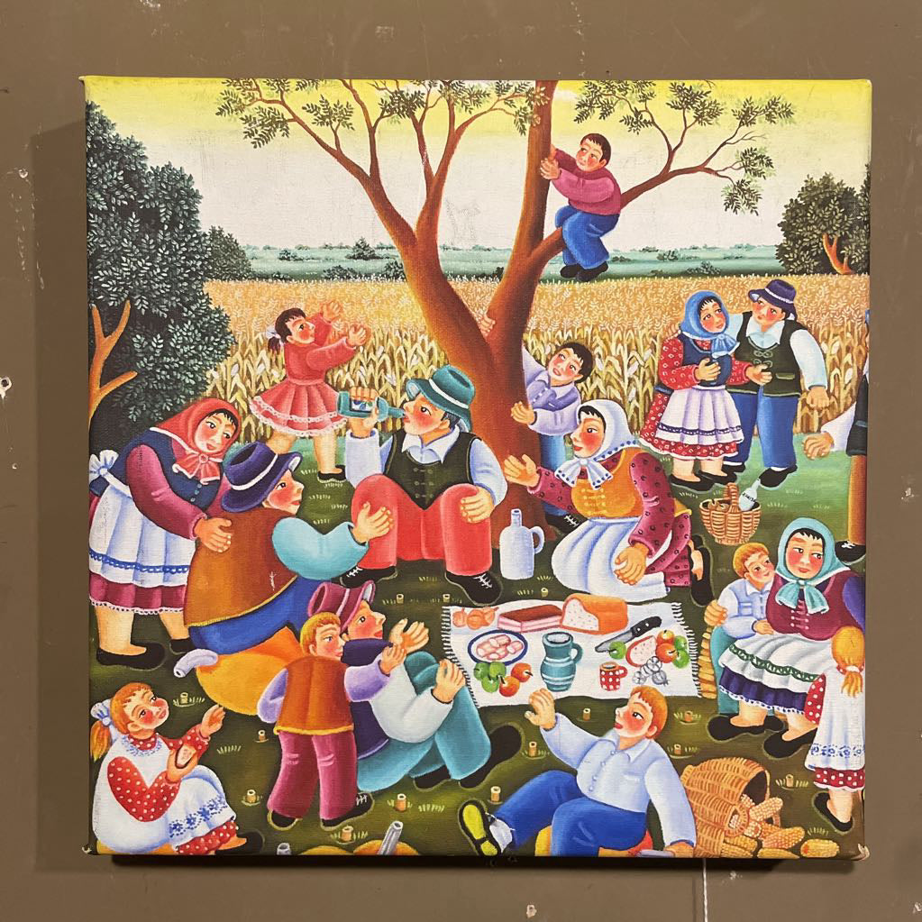 Colorful Peasant Picnic Canvas Art