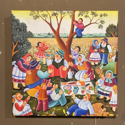 Colorful Peasant Picnic Canvas Art