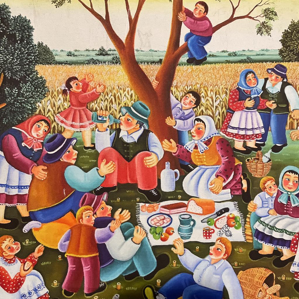 Colorful Peasant Picnic Canvas Art