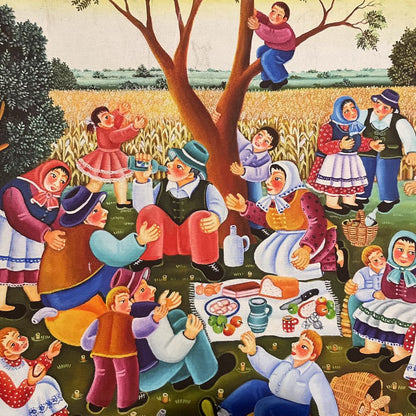 Colorful Peasant Picnic Canvas Art