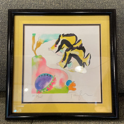 Colorful Fish and Coral Illustration, Framed ART