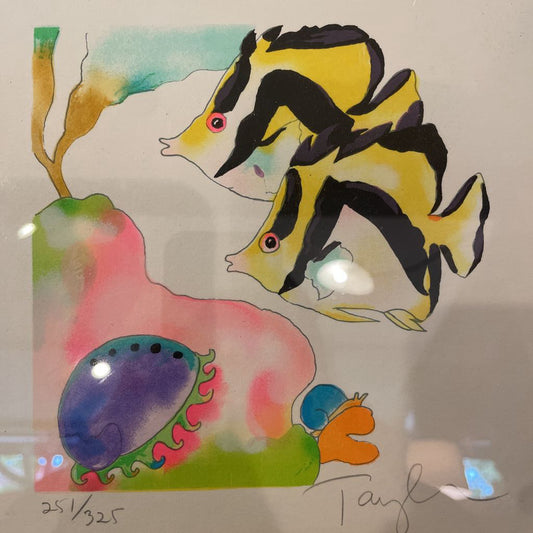 Colorful Fish and Coral Illustration, Framed ART