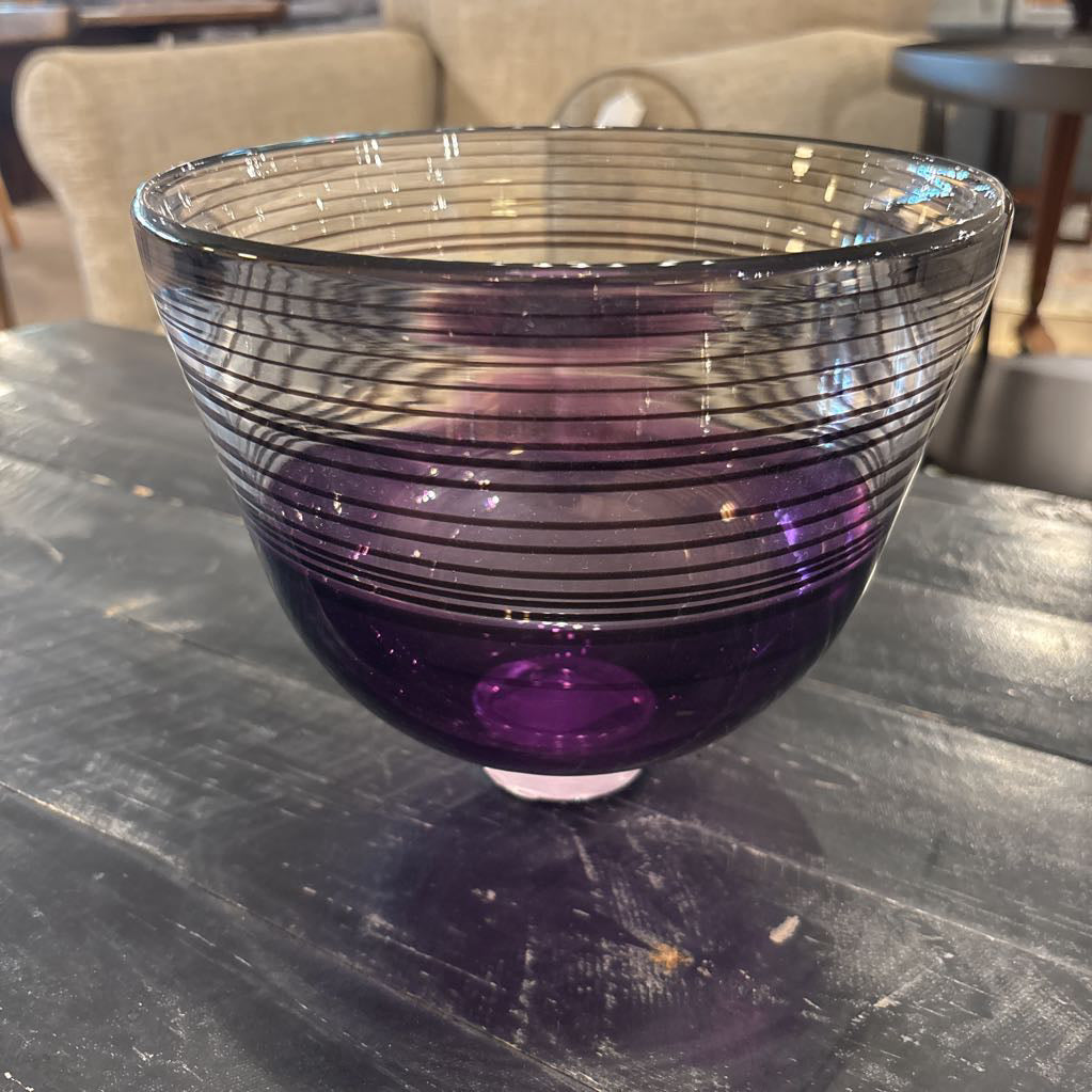 Singed Purple Glass Bowl