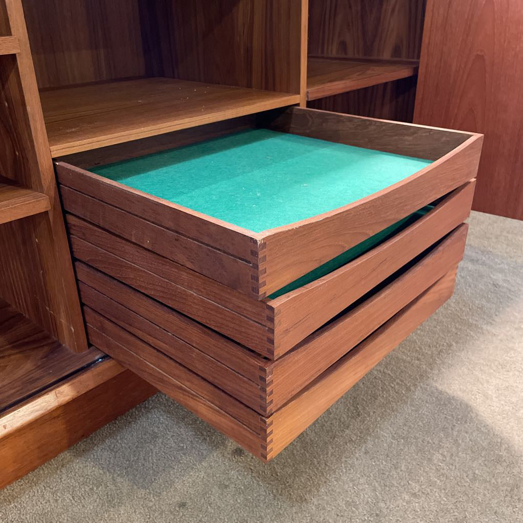 MCM Walnut Credenza with Folding Doors