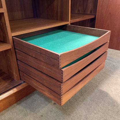 MCM Walnut Credenza with Folding Doors