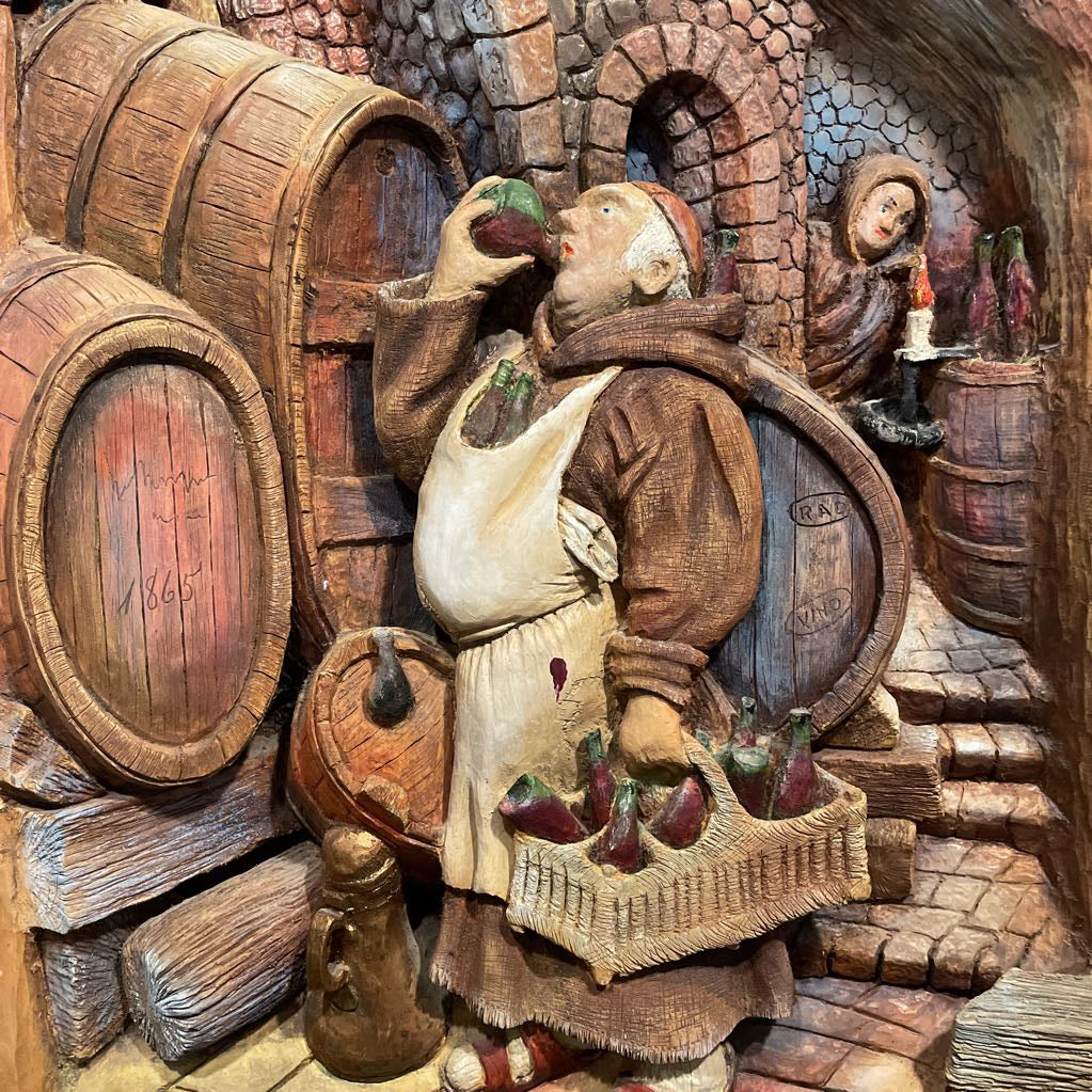 3D Relief Inebraited Monk Wood Art